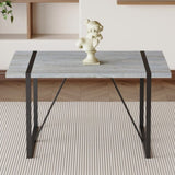 Industrial Rectangular MDF Light Grey Patterned Dining Table for 4-6 people with 1.5 inch thick MDF W1151P209828