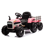 ZUN Ride on Tractor with Trailer,12V Battery Powered Electric Tractor Toy w/Remote Control,electric car W1396104248