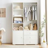 ZUN Bedroom Armoire,Wardrobe Armoire Closet, Drawers and Shelves, Handles, Hanging Rod, for Bedroom 31078714