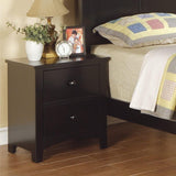 Black Finish Nightstand 2-Drawers Pine Veneer MDF Wooden 1pc Modern Nightstand HS00F4236-ID-AHD