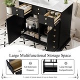36'' Bathroom Vanity with Ceramic Sink Combo, Solid Wood Frame Bathroom Storage Cabinet, N710P195628B