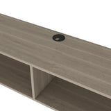 Central Floating media rack in melamine with two shelves,white oak B128P227635