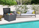 51gal 195L Outdoor Garden Plastic Storage Deck Box Chest Tools Cushions Toys Lockable Seat 97153412
