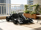 Black 24V Kids Go Kart 7.5 MPH with Slow Start, Adjustable Seat for Lawn Play 53446952