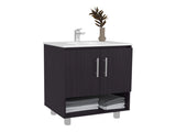 Bathroom Vanity, 2 Doors, 4 Shelves, Black Wengue B097P369431