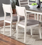 ZUN Beautiful Unique Set of 2 Side Chairs White And Grey Kitchen Dining Room Furniture Ladder back B01181971