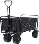 ZUN Collapsible Wagon Cart Heavy Duty Foldable Wagon with Big Wheels for Sand All-Terrain Utility T3060P247062