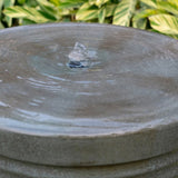44" Tall Large Modern Cylinder Ribbed Tower Water Fountain With Rustic Base, Contemporary Antique W2078125153