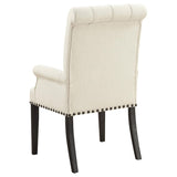 Beige and Smokey Black Tufted Arm Chair B062P145444