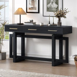 U_STYLE Elegant Console Table with Three Drawers, Extra Long Entryway Table for Entryway, Hallway, N711P175776B