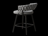 360&degSwivel Bar Chairs set of 2, equipped with soft cushioned backrest counter stool, metal leg W1727P234205
