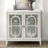 White Console Table with 2 Doors B062P185652