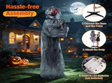 5.6FT Halloween Animatronic Weeping Wraith, Sound & Button Activated, Twitching Ghost with Flashing 72919898