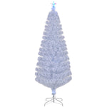 ZUN 7 FT Pre-lit Christmas Tree, Artificial Fiber Optic Christmas Tree with Lighted Top Star and 280 10439444