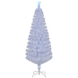 ZUN 7 FT Pre-lit Christmas Tree, Artificial Fiber Optic Christmas Tree with Lighted Top Star and 280 10439444