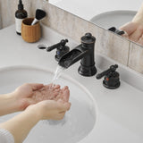 Bathroom Faucets for Sink 3 Hole ORB 8 inch Widespread Bathroom Sink Faucet with Pop Up Drain Double W1932P180023