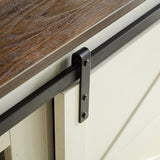 Farmhouse TV stand for 65/70/75-inch TVs with outlets, featuring a modern entertainment center W2393P168715