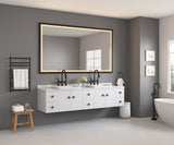 84in. W x 48in. H Oversized Rectangular Black Framed LED Mirror Anti-Fog Dimmable Wall Mount W1272112588
