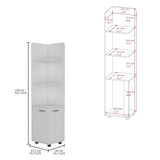 Malibu Freestanding Linen Cabinet, 2-Doors, Open Shelves -White B07092128