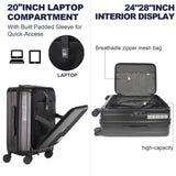 ZUN Luggage,with front opening,TSA approved lock,hardshell suitcase,Grey W2880P208361