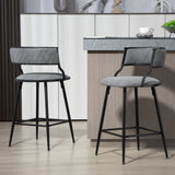 26'' Counter height bar stools PU cover kitchen island counter bar stool with black powder coating W2215P196281