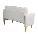 Modern Mid-Century Style Linen Sofa with 2 Pillows, Bedroom Furniture, Home Office 3 Seat Sofa 73156899