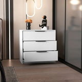 White 3-Drawer Rectangle Dresser B06280503