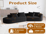 Modern Upholstered Oversized Sectional Sofa, 112-Inch Chenille 4-Seater Extra Deep & Wide Seat W834P323319
