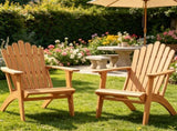 Solid Acacia Wood Adirondack Chair, 400 lbs Heavy Duty Sloped Seat Outdoor Patio Lawn Chair with 05096665