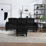 UNITED WE WIN Sofa for three, solid wood frame, Chenille fabric, side pocket, with two cup holders, W1568142742