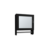 BOTIQ 19.7" H x 17.7" W Mirror Medicine Cabinet with Towel Rack White, One door with Two interior B070P242492