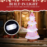 7.2FT Lighted Christmas Inflatable Decoration, Inflatable Pink Christmas Tree, Funny Blow Up Yard 09254776