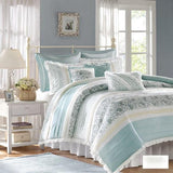 King 9 Piece Cotton Percale Duvet Cover Set B03597320