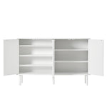 ZUN ON-TREND Minimalist Shoe Cabinet with 5 Solid Wood Legs, Cream Style Sideboard Buffet Cabinet with N721P205785K