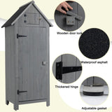 ZUN 30.3"L X 21.3"W X 70.5"H Outdoor Storage Cabinet Tool Shed Wooden Garden Shed Gray W142267668