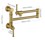 Pot Filler Faucet Wall Mount Pot Filler Faucet, Modern Brass Pot Filler Two-Attachment Wall Mount W928104083