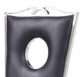 Black and Stainless Steel Side Chair with Cut-Out Back B062P215489