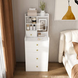 3-in-1 Dressing Table with LED Mirror & Stool - Compact Makeup Vanity with 4 Drawers, 55391704