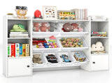 White Kids Toy Organizer with 8 Storage Bins, Anti-Tipping Design Open Shelves Cabinet for 3 Years 75512140