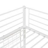 ZUN Twin Metal Loft Bed with Desk and Metal Grid,White 23730514