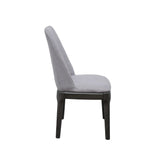 Set of 2 Side Dining Chair with Linen Padded Seat and Back, Light Gray and Gray Oak B016P314461