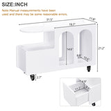 ON-TREND Mobile End Table with lockable wheels, Cream Style Side Table with Storage Drawer, 11.8inch N721P191983K