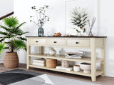Retro Design Console Table with Two Open Shelves, Pine Solid Wood Frame and Legs for Living Room 83399820
