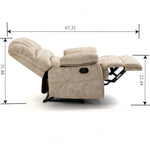 ZUN Large Manual Recliner Chair in Fabric for Living Room, Beige W1803130582