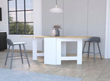 Cole White and Macadamia Folding Dining Table B062P175104