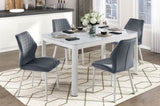 Modern Dining Side Chairs Set of 2, Dark Gray Velvet Upholstered White Metal Legs Furniture B011P284952