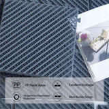 Patio Interlocking Deck Tiles, 12"x12" Square Composite Decking Tiles, Four Slat Plastic Outdoor W1859P224297