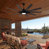 ZUN 72 in.Integarted LED Large Black Double Finish Ceiling Fan with Remote Control W1367P187092