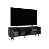 Vulcan 63" Wide Tv Stand with One Cabinet, Three Open Shelves, Cable Management, Living, Tv B070P254791