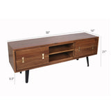 ZUN 58x14x17.5" Asther Acacia Wood TV Cabinet W2078P174926